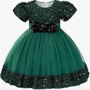Elegant Green Kids Dress